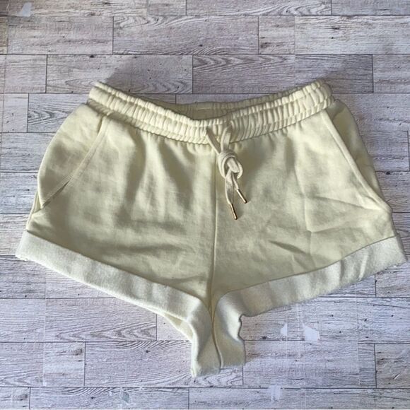 WeWoreWhat, Pale Pastel Yellow Rolled Hem Shorts - Picture 15 of 15